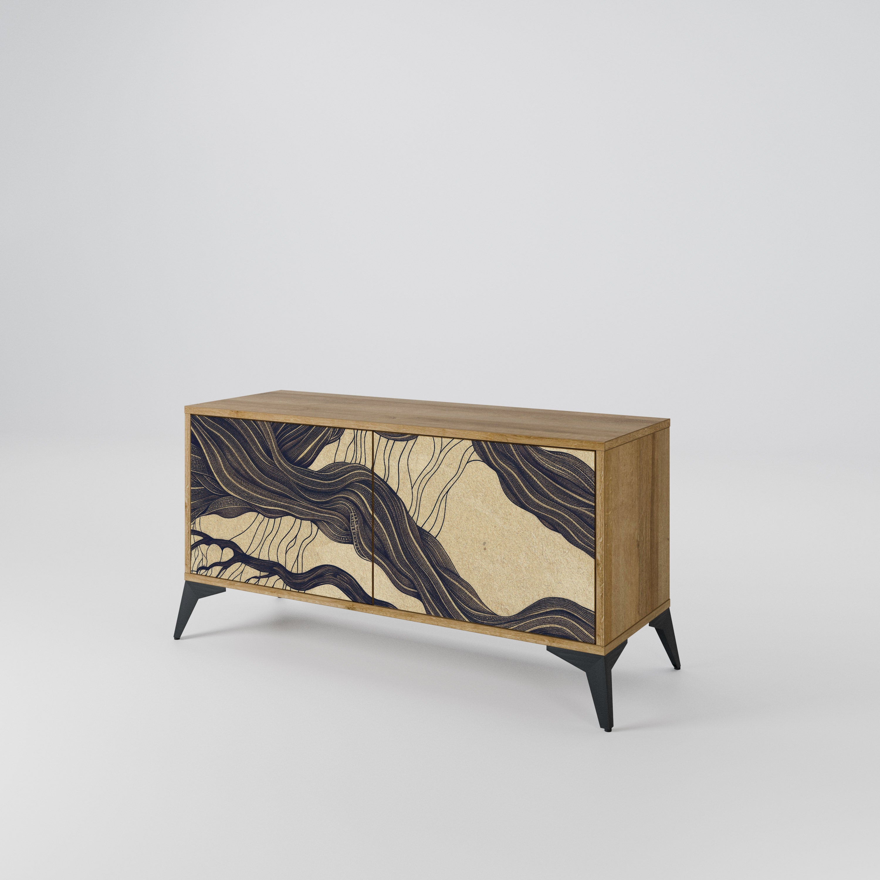 UNIFIED FRAGMENTS Kompakt TV-bänk med 2 dörrar