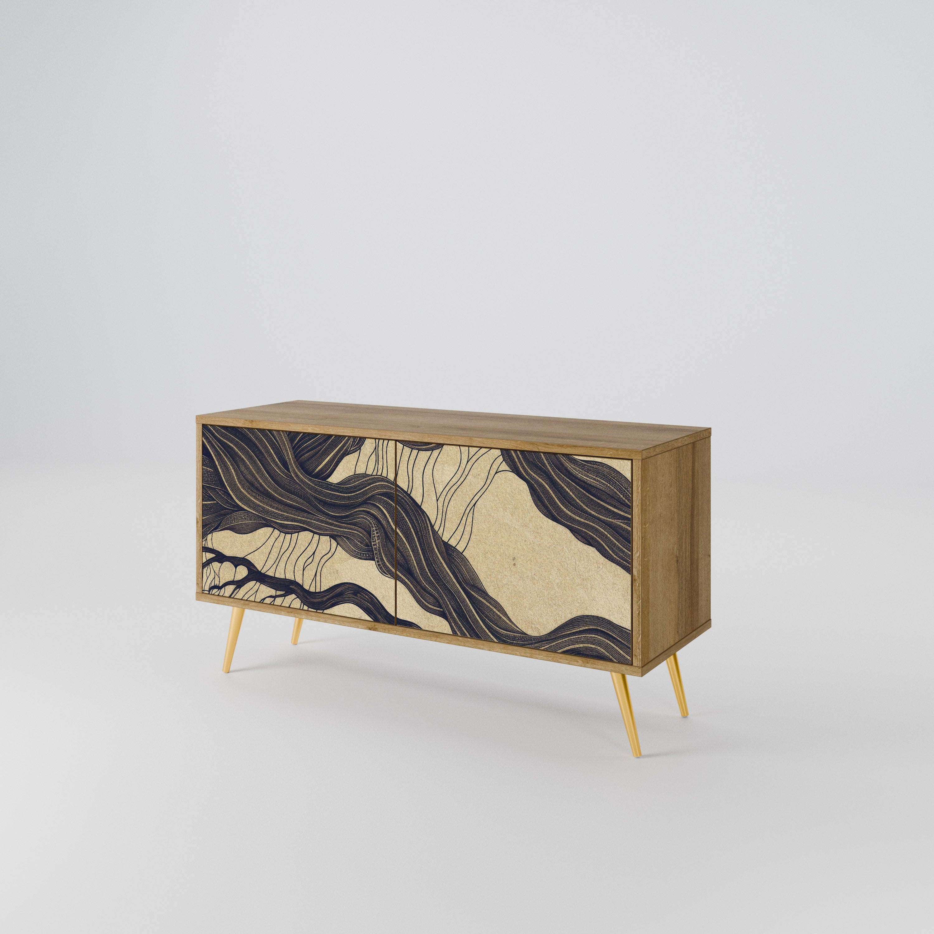 UNIFIED FRAGMENTS Kompakt TV-bänk med 2 dörrar