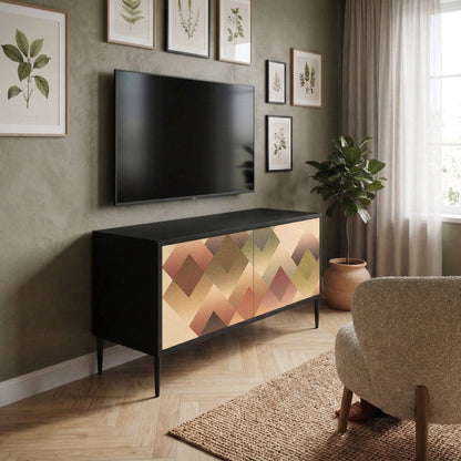 GEOMETRIC FUSION Kompakt TV-bänk med 2 dörrar