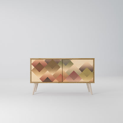 GEOMETRIC FUSION Kompakt TV-bänk med 2 dörrar