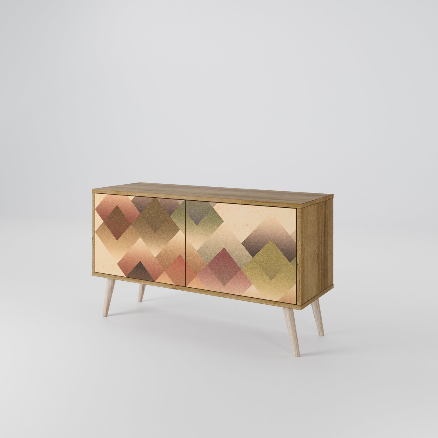 GEOMETRIC FUSION Kompakt TV-bänk med 2 dörrar