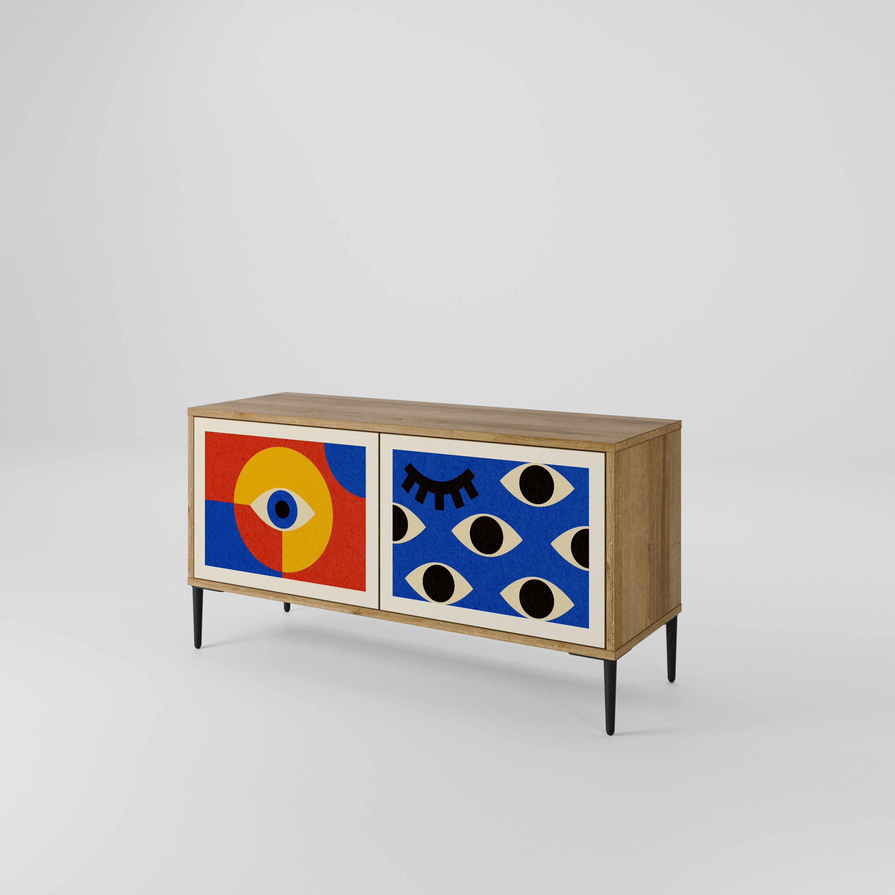 GEOMETRIC EYES Compact 2-Door TV Cabinet