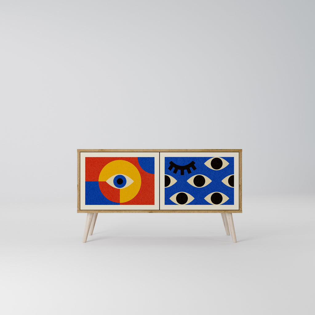 GEOMETRIC EYES Compact 2-Door TV Cabinet