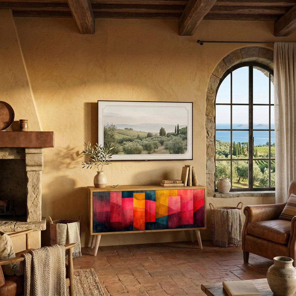 COLORFUL SOUNDS Kompakt TV-bänk med 2 dörrar