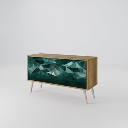 POLYGONAL FLOATING Kompakt TV-bänk med 2 dörrar