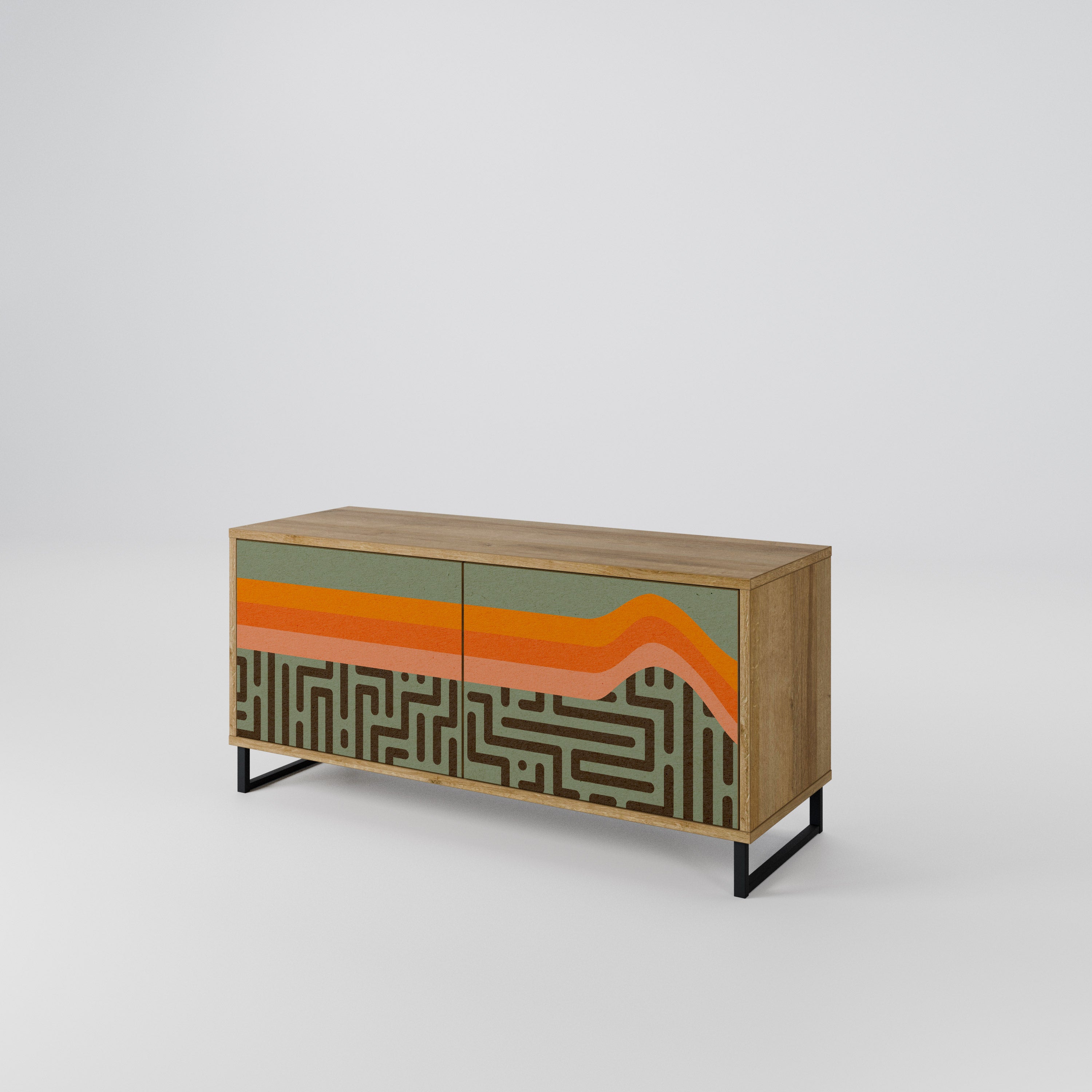 SIMPLE SOLUTIONS Kompakt TV-bänk med 2 dörrar