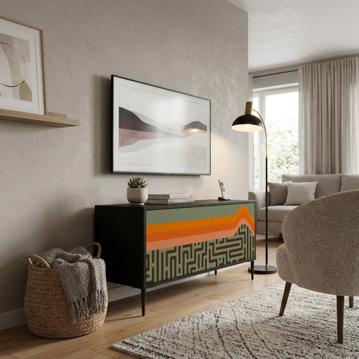 SIMPLE SOLUTIONS Kompakt TV-bänk med 2 dörrar