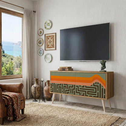 SIMPLE SOLUTIONS Kompakt TV-bänk med 2 dörrar
