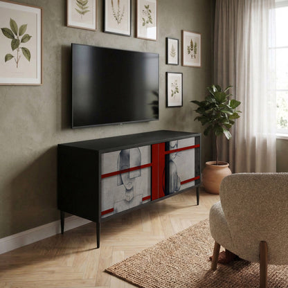 GRAY FIGURES Kompakt TV-bänk med 2 dörrar