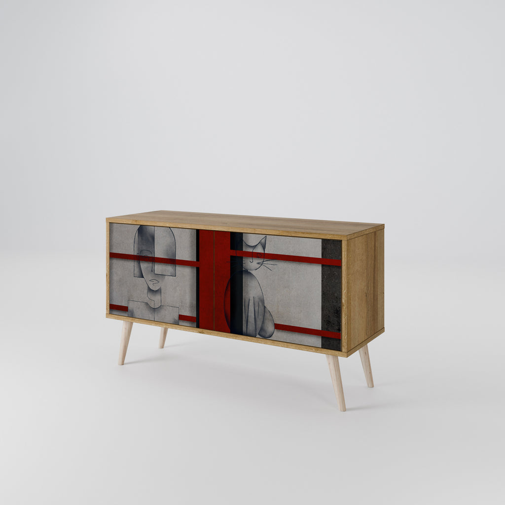 GRAY FIGURES Kompakt TV-bänk med 2 dörrar