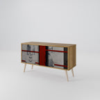 GRAY FIGURES Kompakt TV-bänk med 2 dörrar