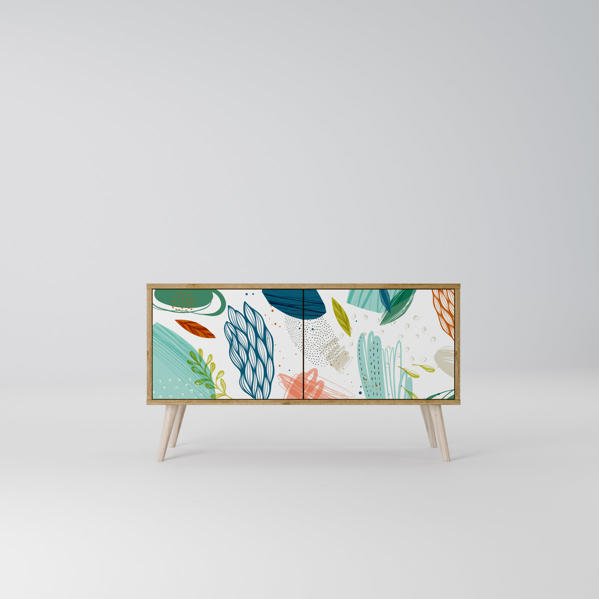 BOTANICAL HURRICANE Kompakt TV-bänk med 2 dörrar