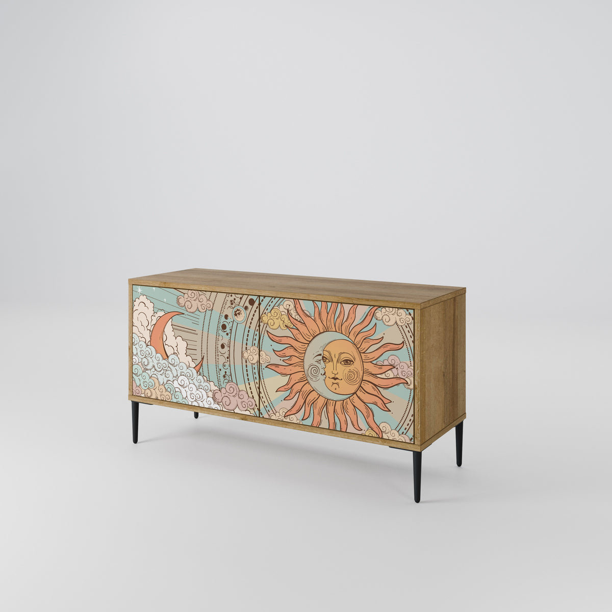 MYSTICAL STRUCTURE Compact 2-Door TV Cabinet