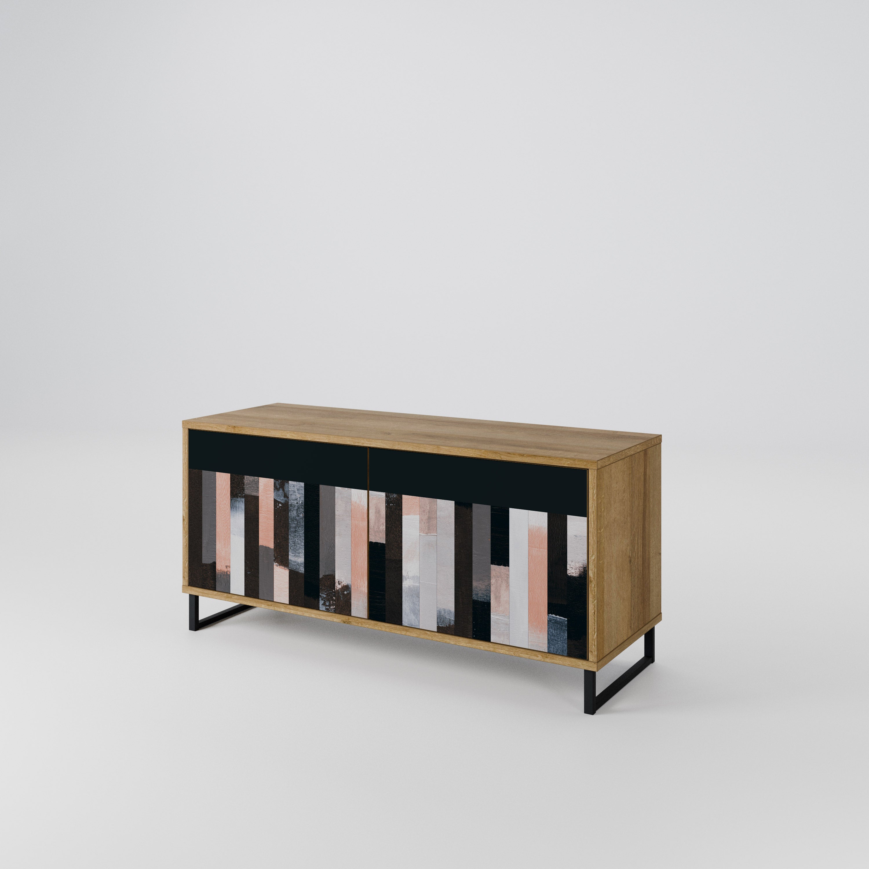 COLLAGE OF RECTANGLES Kompakt TV-bänk med 2 dörrar