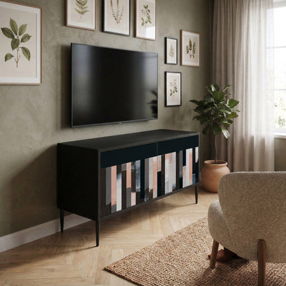 COLLAGE OF RECTANGLES Kompakt TV-bänk med 2 dörrar