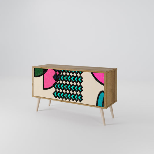 GEOMETRIC RHAPSODY Kompakt TV-bänk med 2 dörrar
