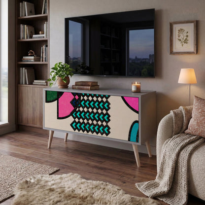 GEOMETRIC RHAPSODY Kompakt TV-bänk med 2 dörrar