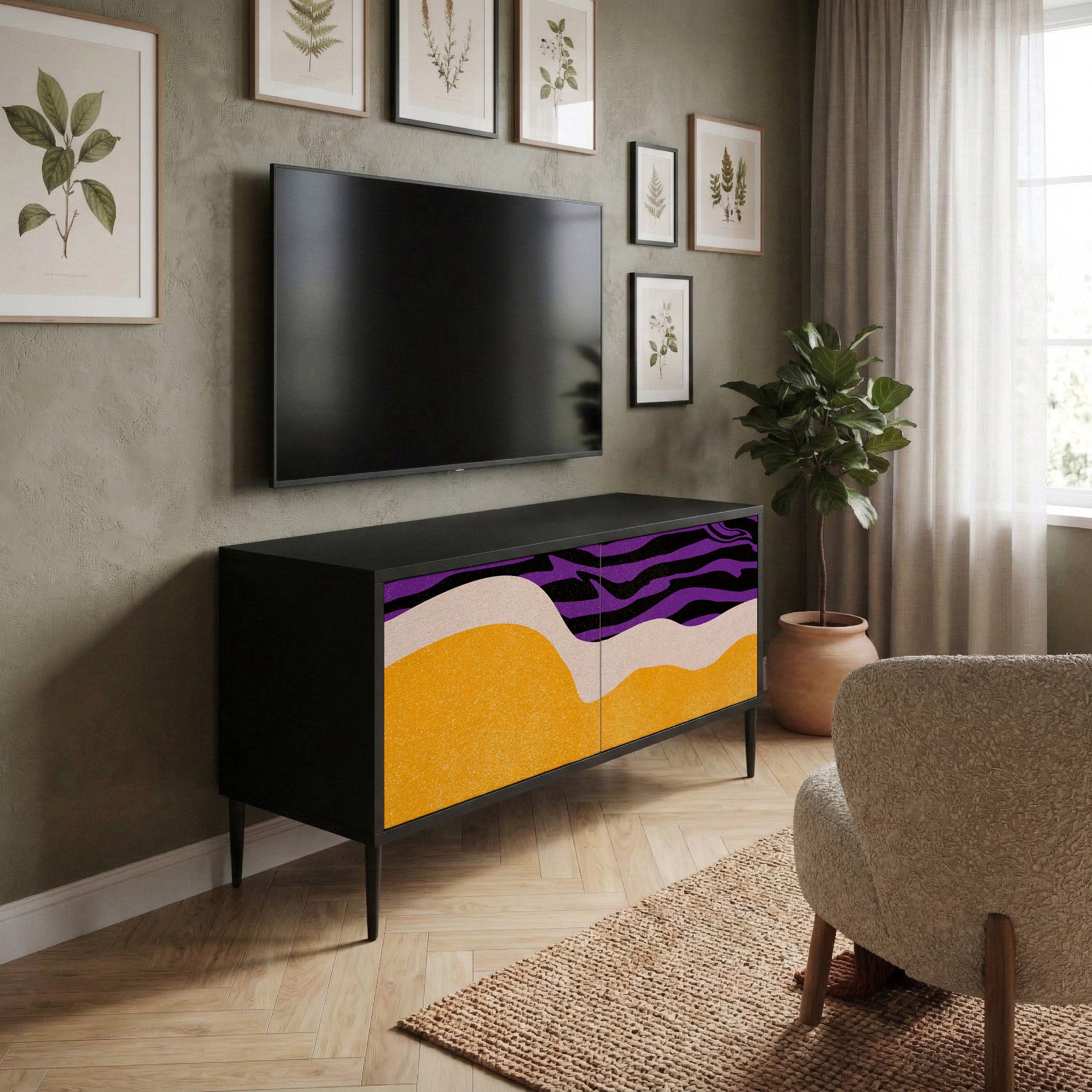 INDEPENDENT BORDER Compact 2-Door TV Cabinet