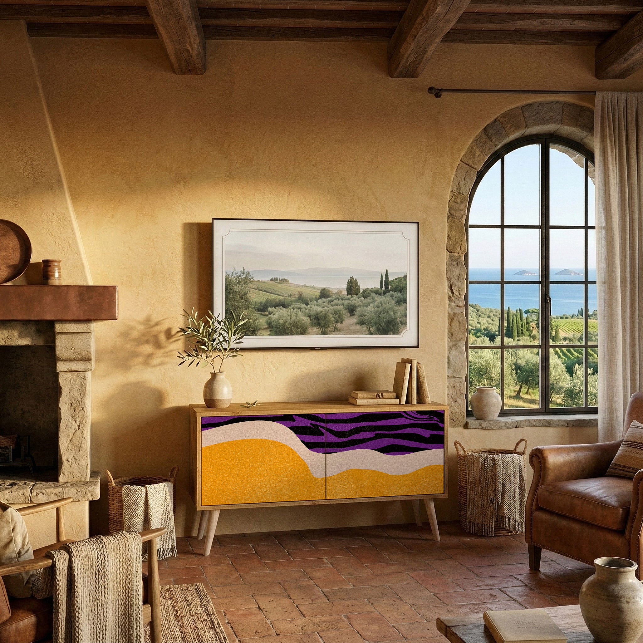 INDEPENDENT BORDER Compact 2-Door TV Cabinet