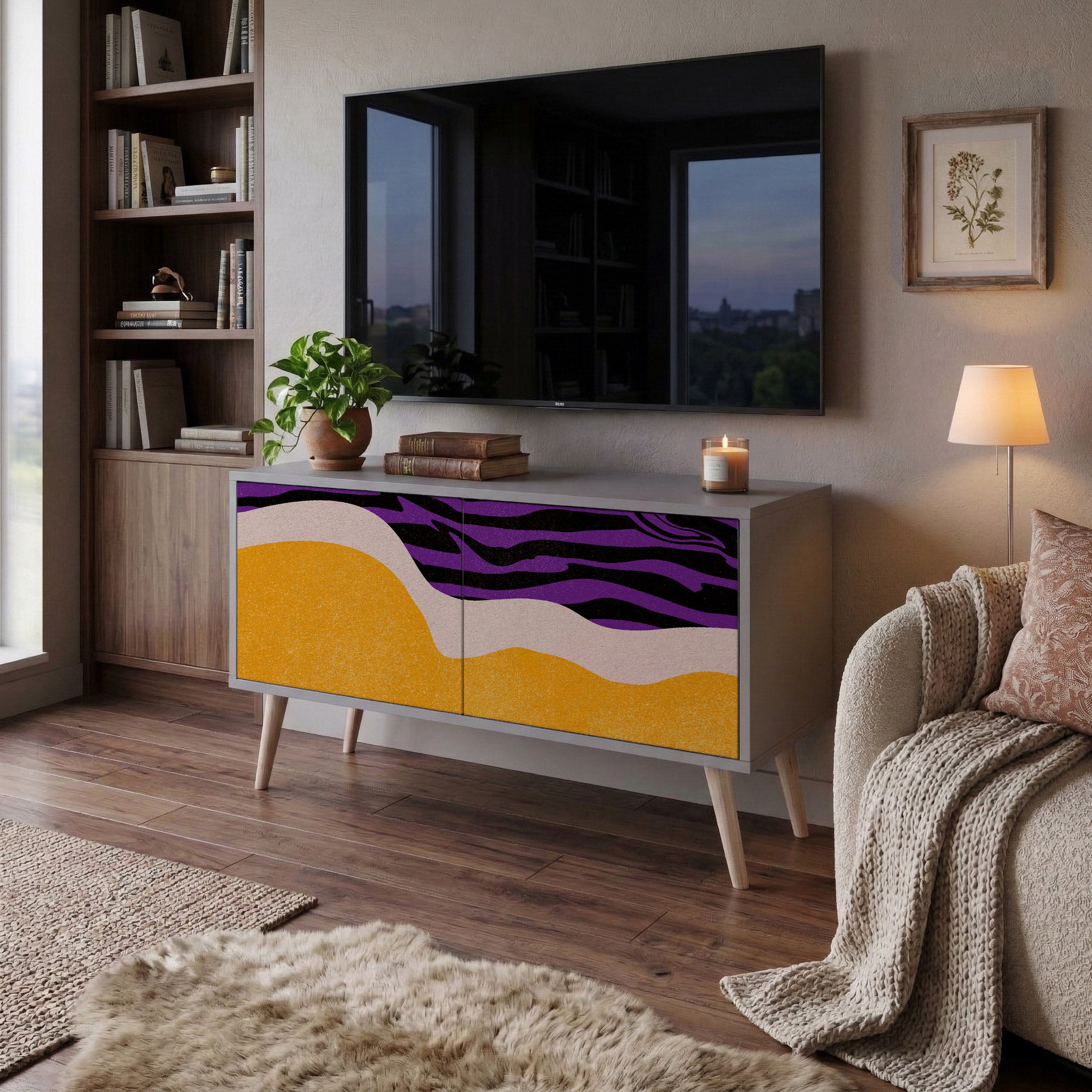 INDEPENDENT BORDER Compact 2-Door TV Cabinet