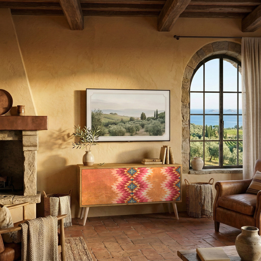 INDIAN FOLK Kompakt TV-bänk med 2 dörrar