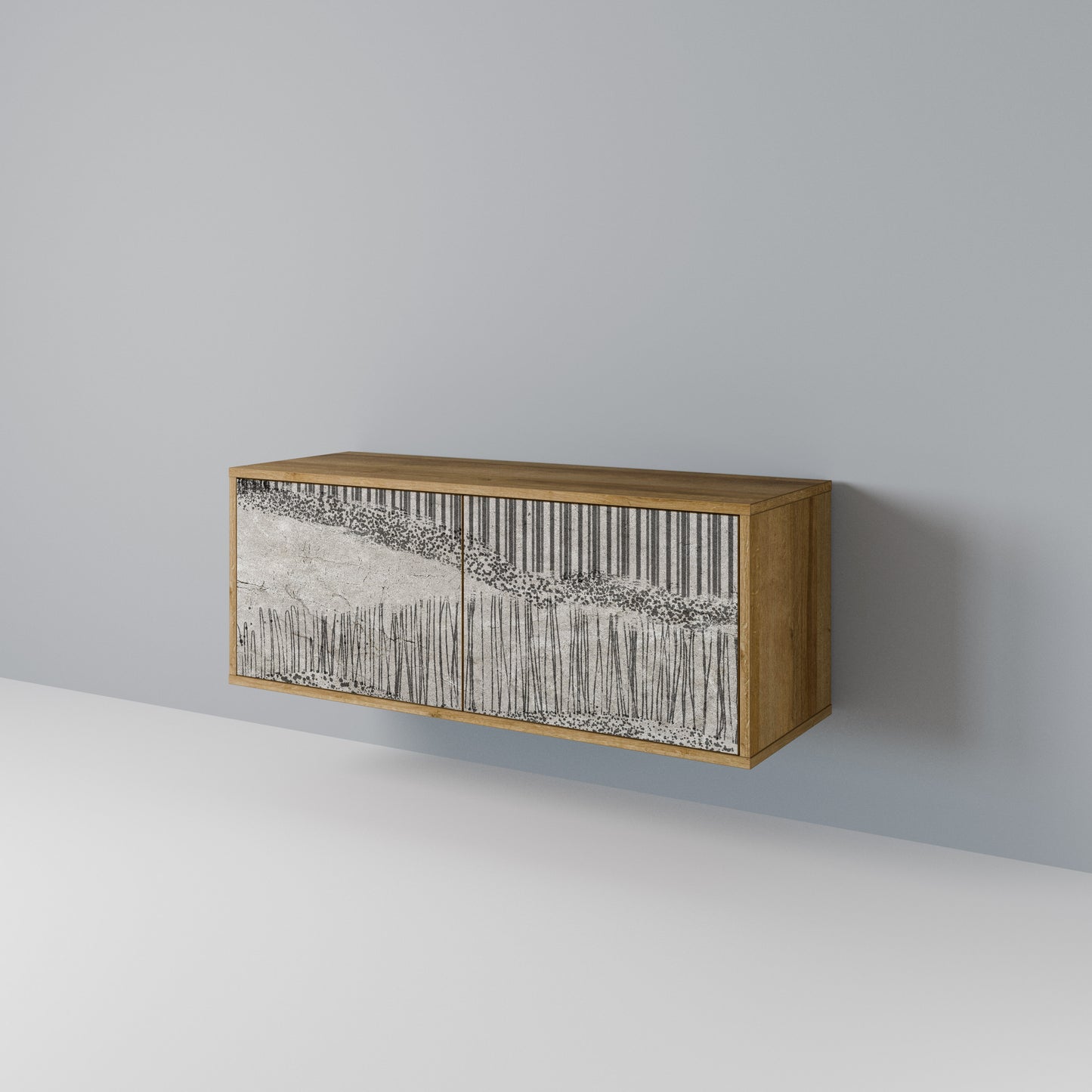 GRAIN LINES Kompakt TV-bänk med 2 dörrar