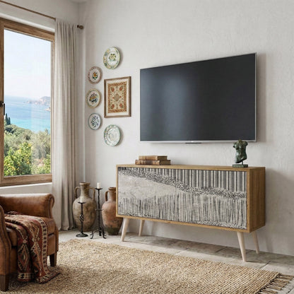 GRAIN LINES Kompakt TV-bänk med 2 dörrar
