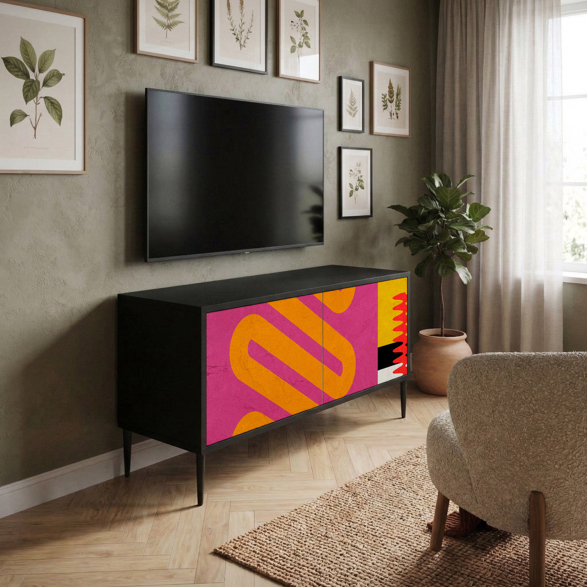 VIVID ART Kompakt TV-bänk med 2 dörrar