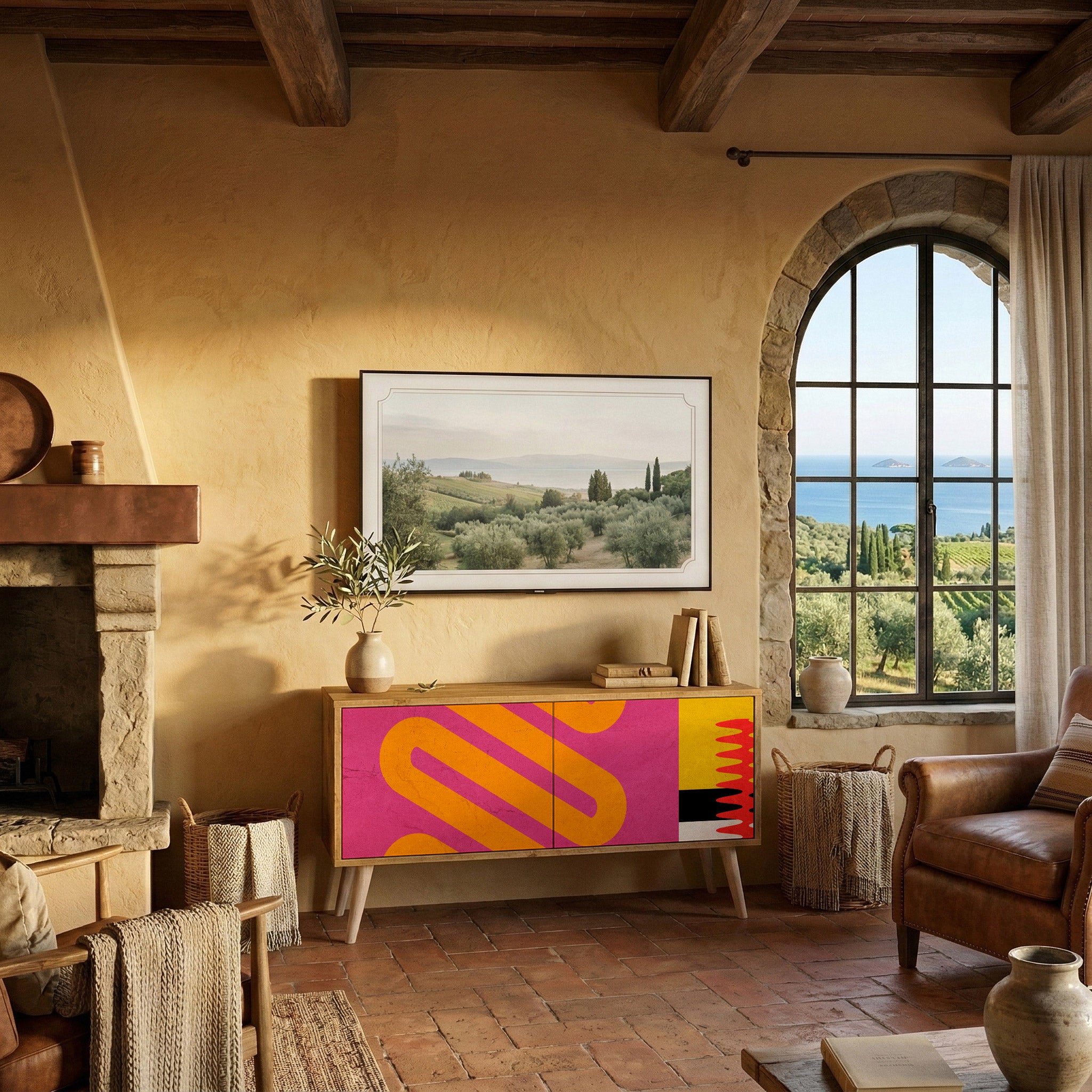 VIVID ART Compact 2-Door TV Cabinet