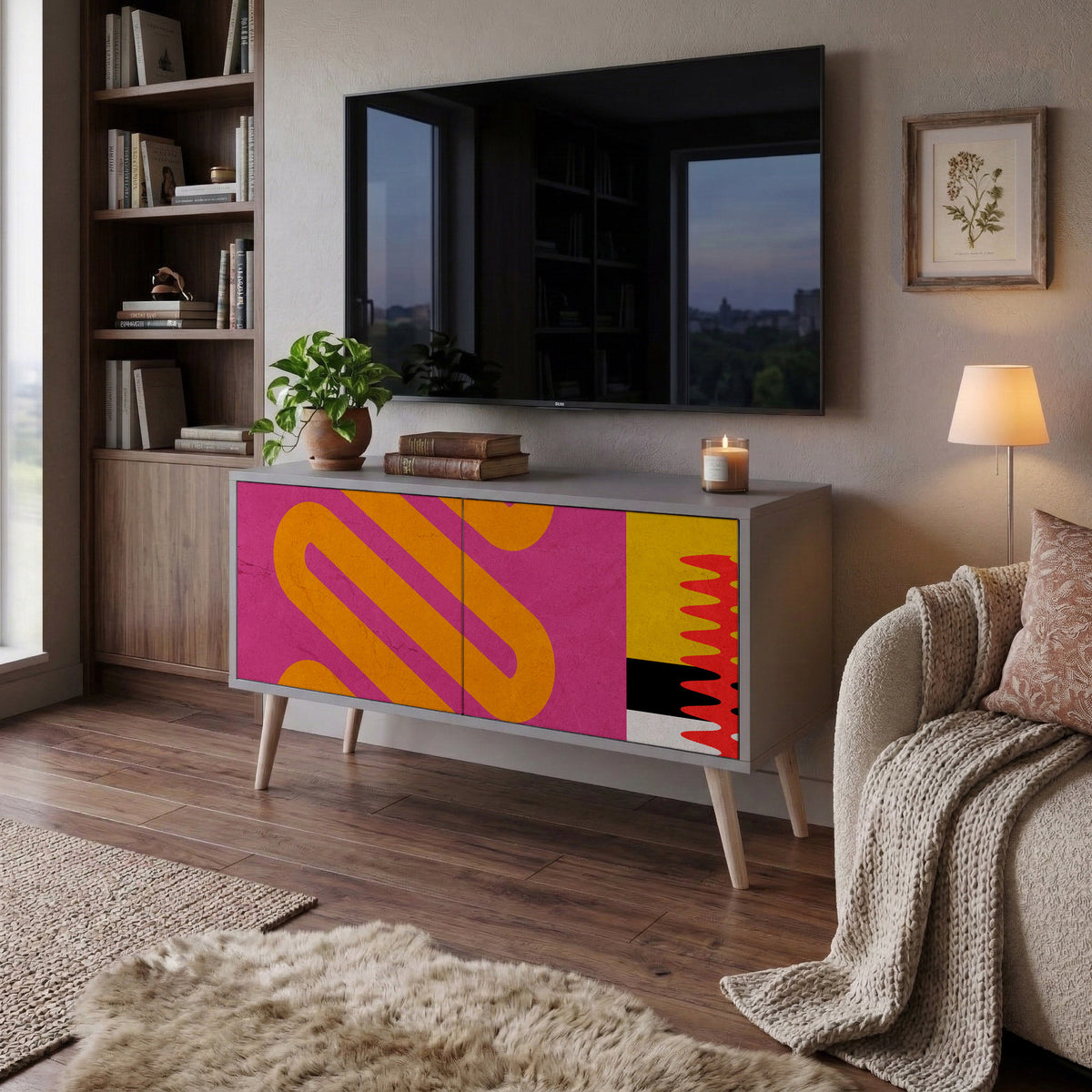 VIVID ART Kompakt TV-bänk med 2 dörrar