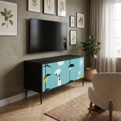 PATHS TO HAPPINESS Kompakt TV-bänk med 2 dörrar