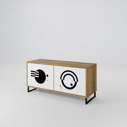 BLACK AND WHITE COMBINATION Kompakt TV-bänk med 2 dörrar