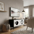 BLACK AND WHITE COMBINATION Kompakt TV-bänk med 2 dörrar