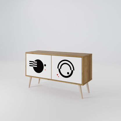 BLACK AND WHITE COMBINATION Kompakt TV-bänk med 2 dörrar