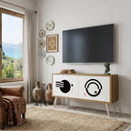 BLACK AND WHITE COMBINATION Kompakt TV-bänk med 2 dörrar