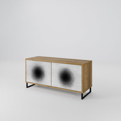 BLACK HOLE Kompakt TV-bänk med 2 dörrar