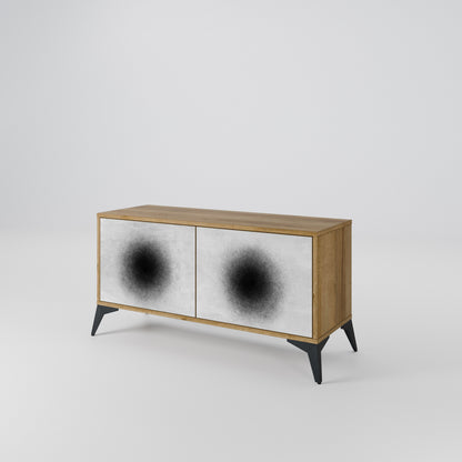 BLACK HOLE Kompakt TV-bänk med 2 dörrar