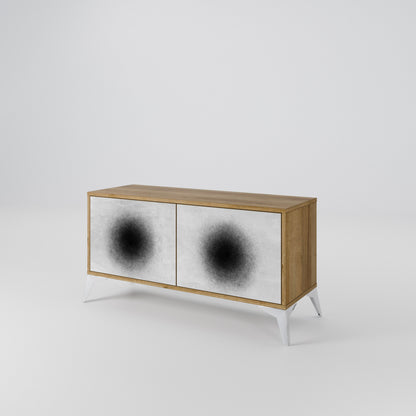 BLACK HOLE Kompakt TV-bänk med 2 dörrar