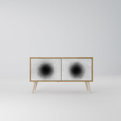 BLACK HOLE Kompakt TV-bänk med 2 dörrar