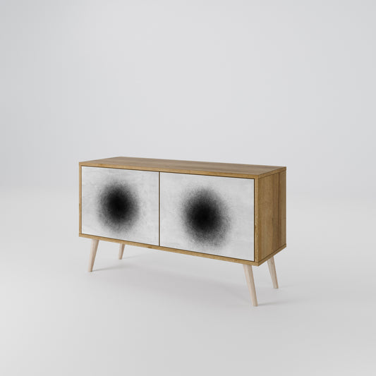 BLACK HOLE Kompakt TV-bänk med 2 dörrar