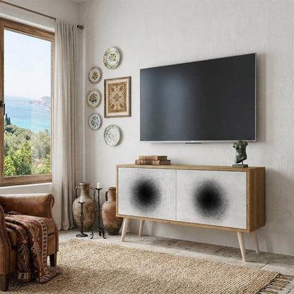 BLACK HOLE Kompakt TV-bänk med 2 dörrar