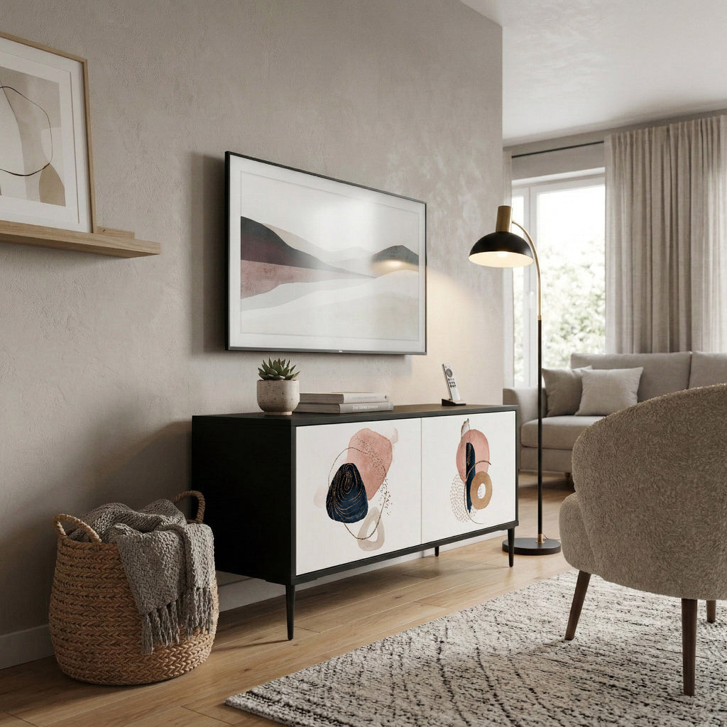 COLORFUL SHAPES Kompakt TV-bänk med 2 dörrar