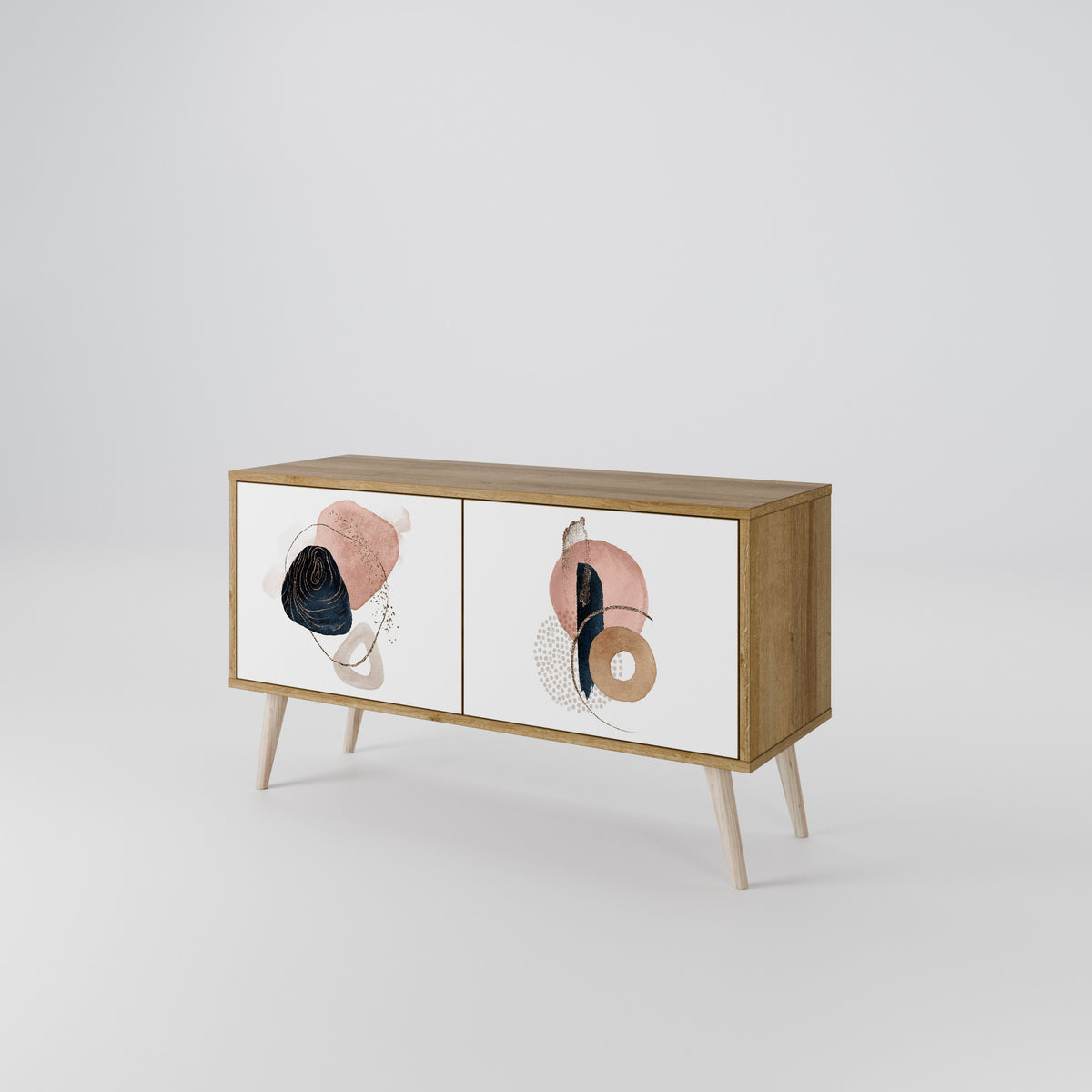 COLORFUL SHAPES Kompakt TV-bänk med 2 dörrar