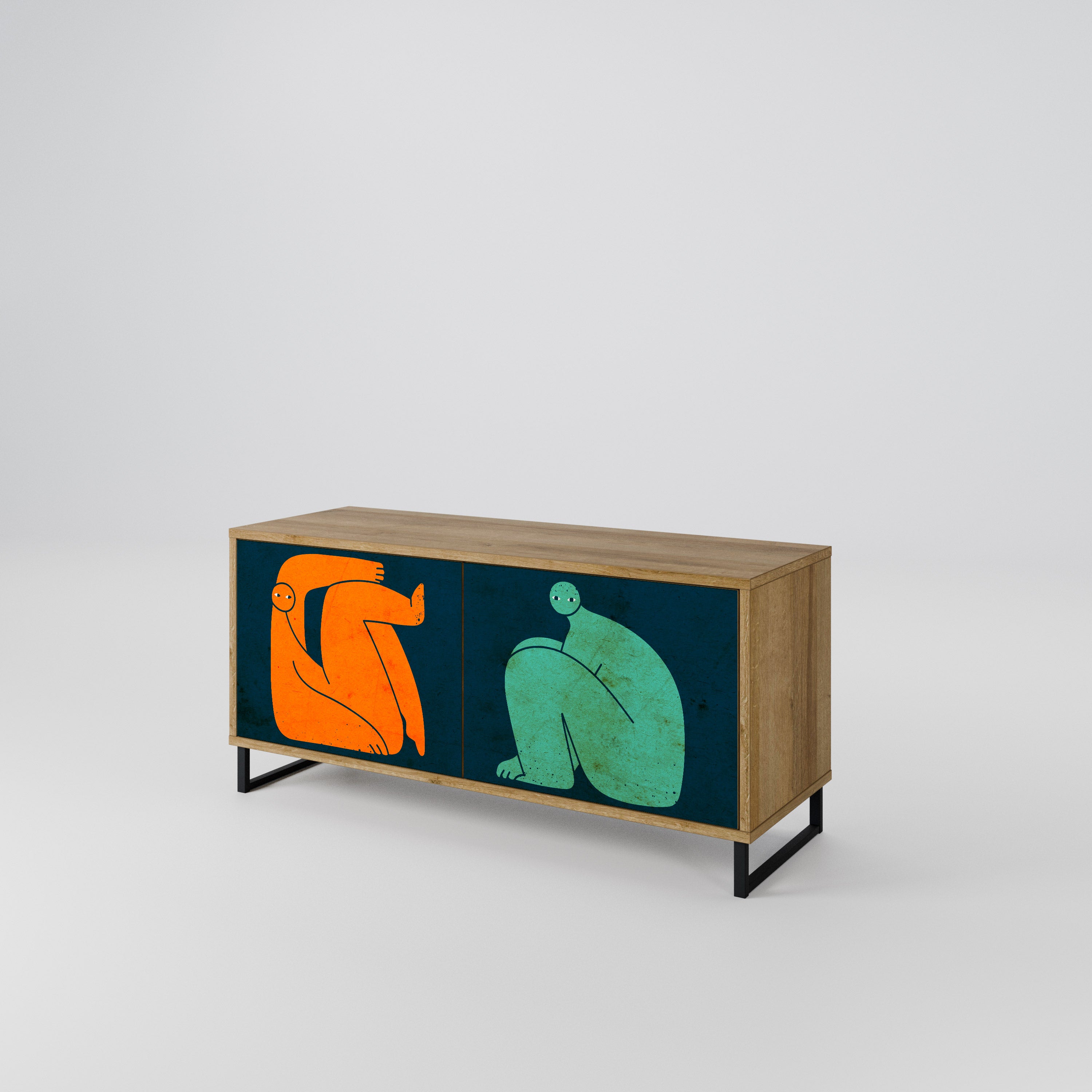 TOGETHER BUT SEPARATELY Kompakt TV-bänk med 2 dörrar