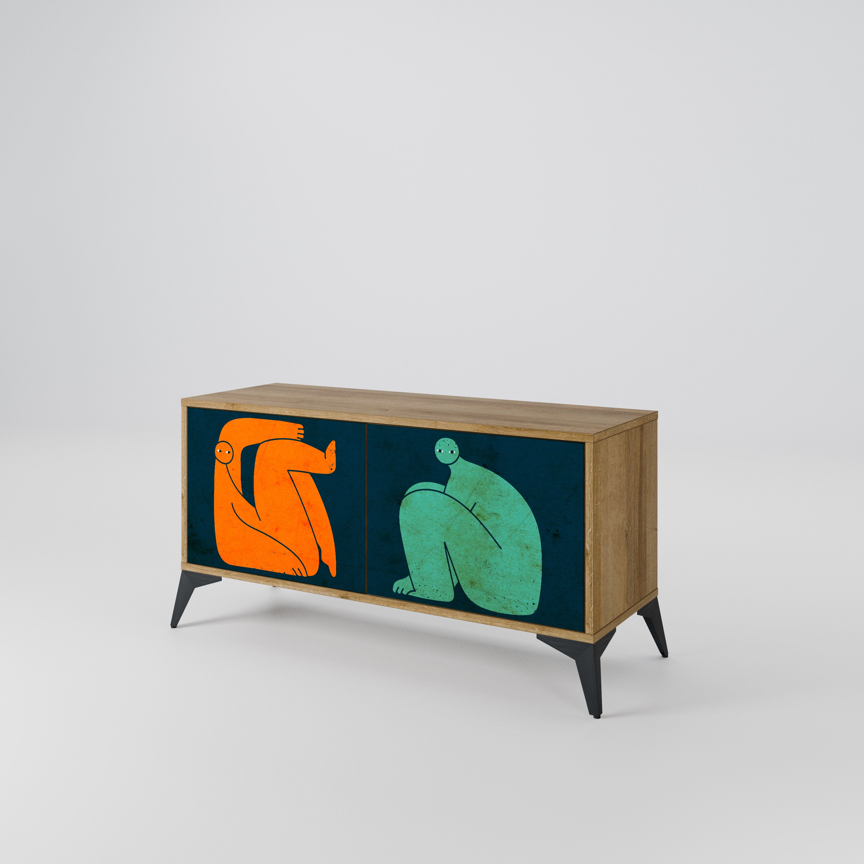 TOGETHER BUT SEPARATELY Kompakt TV-bänk med 2 dörrar