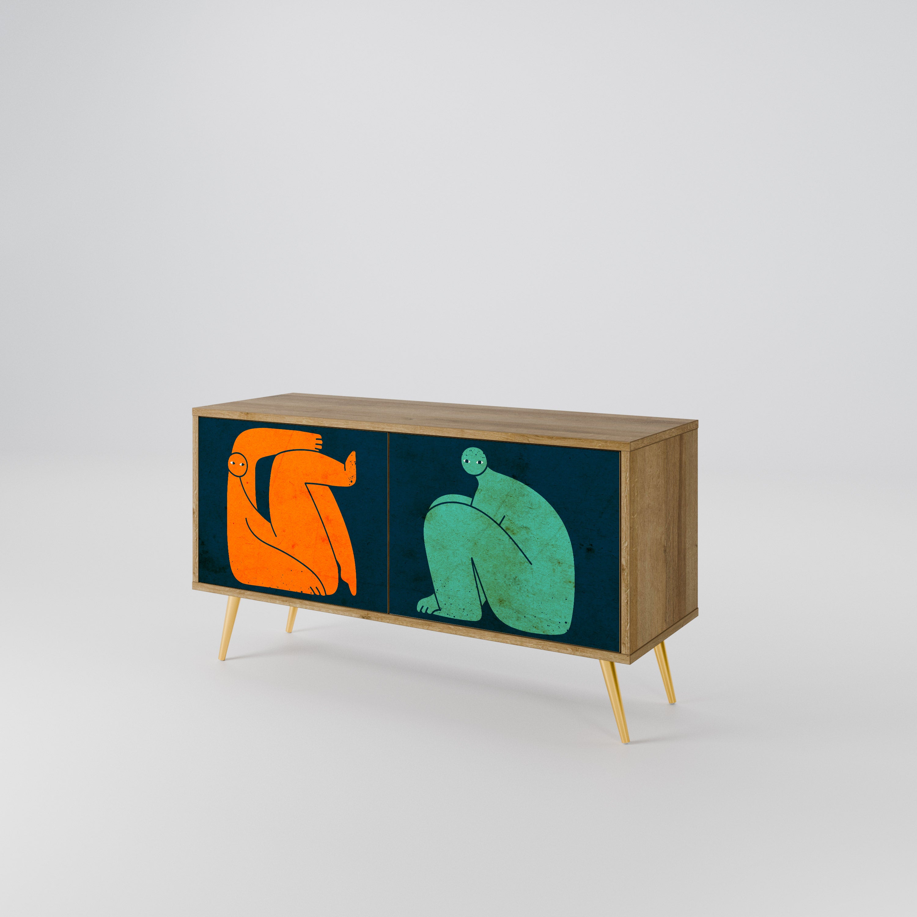 TOGETHER BUT SEPARATELY Kompakt TV-bänk med 2 dörrar