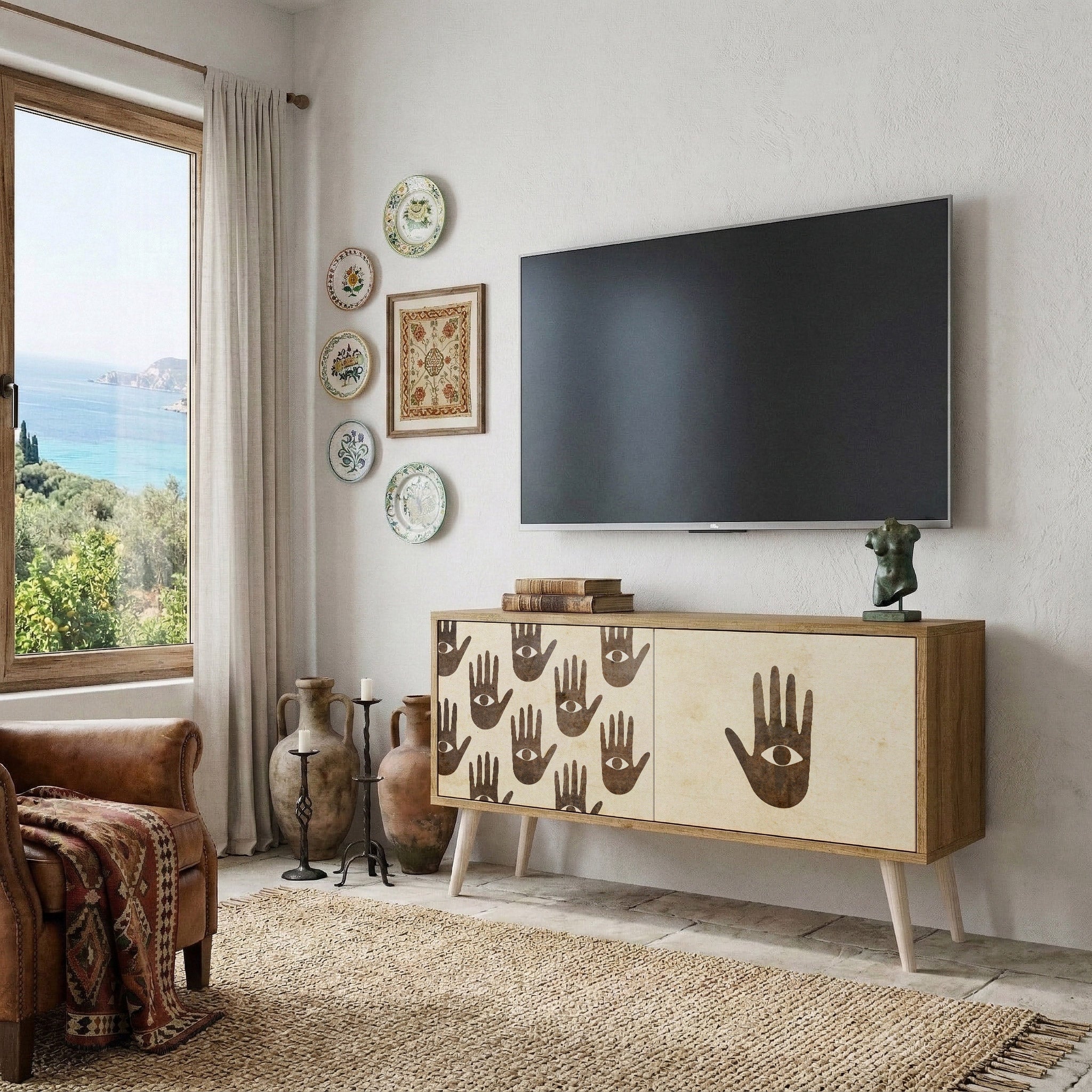SEE MORE Compact 2-Door TV Cabinet