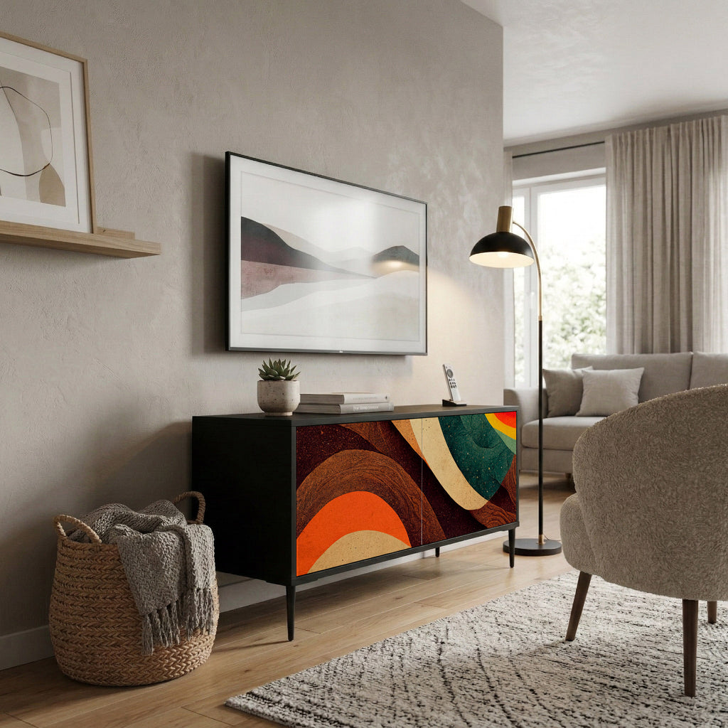 COLORFUL STRANDS Kompakt TV-bänk med 2 dörrar