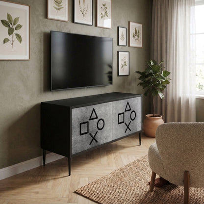 GAMER CHOICE Kompakt TV-bänk med 2 dörrar