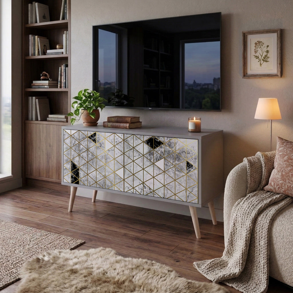 ASHEN ARIA Compact 2-Door TV Cabinet